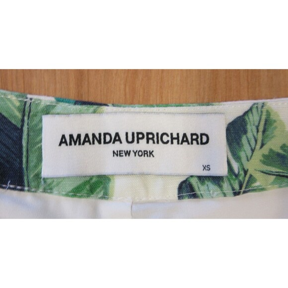 AMANDA UPRICHARD Wallace Beverly Linen Blend Shorts XS Banana Leaf Palm Leaves - Picture 5 of 13